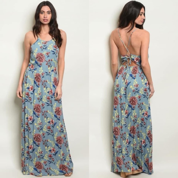 Dresses & Skirts - Dayton Floral Blue Maxi Dress